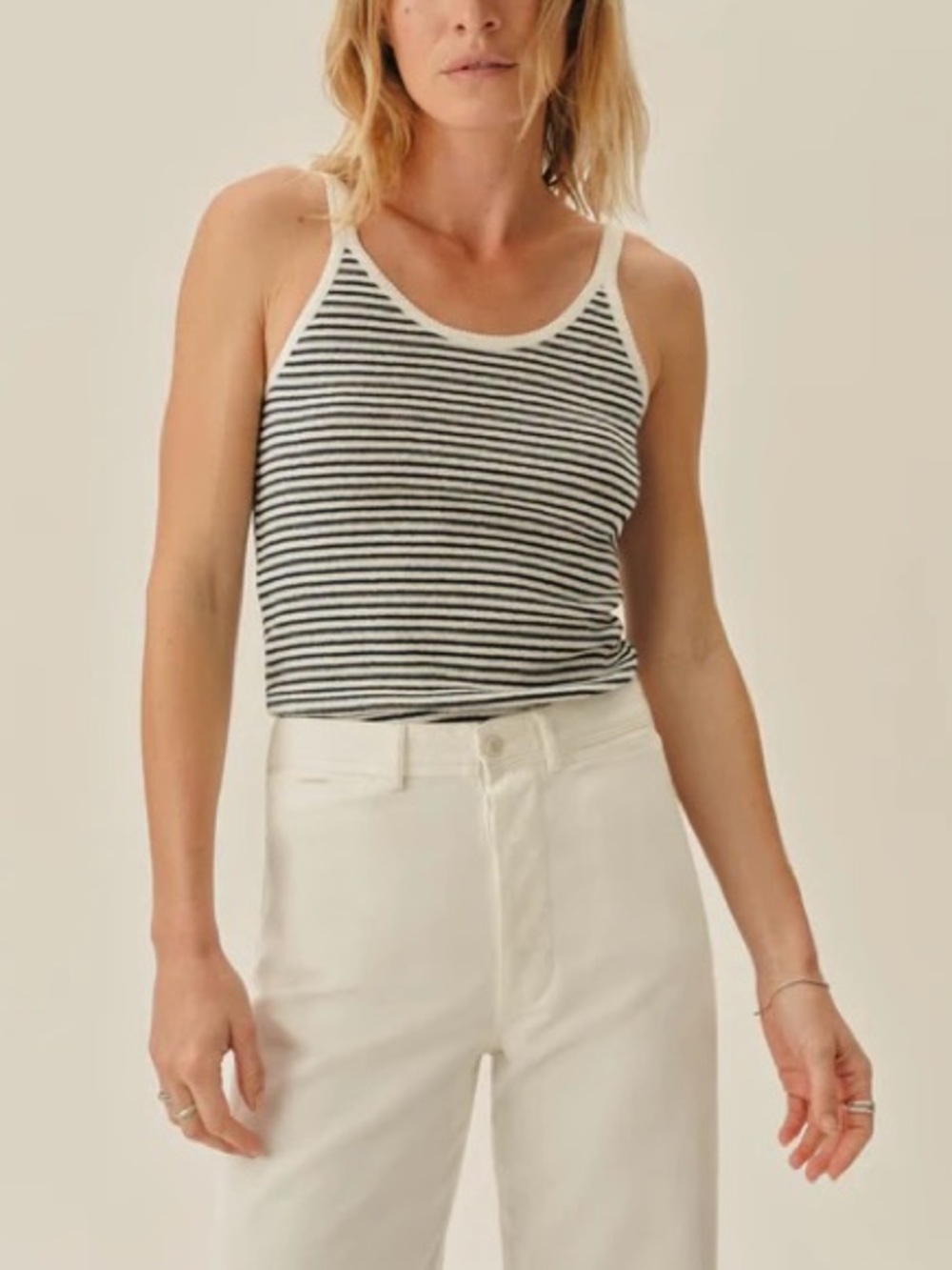 Buck Mason Heirloom Rib Scoop Tank in Blue/White Stripe 💙🤍